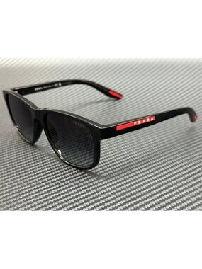 New Prada Linea Rossa Men Black Sunglasses 56-17-145